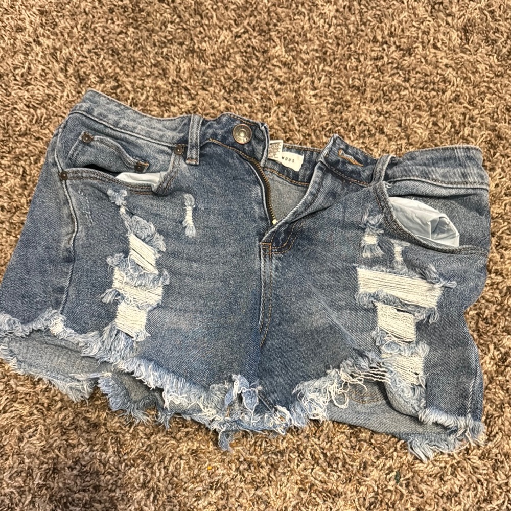Distressed Denim Shorts